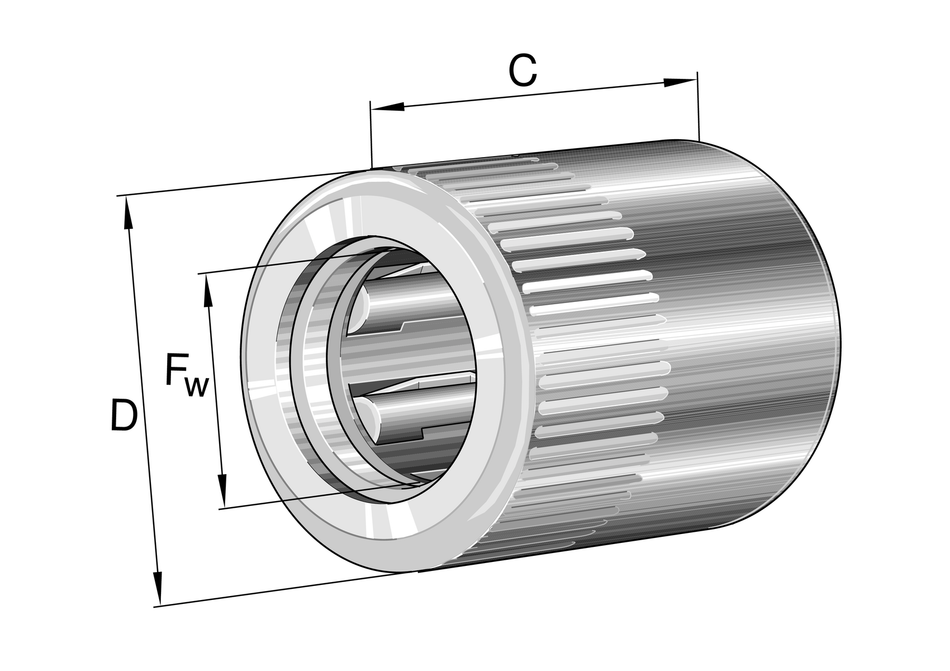 HFL0615-R-L564-INA Drawn Cup Roller Clutch