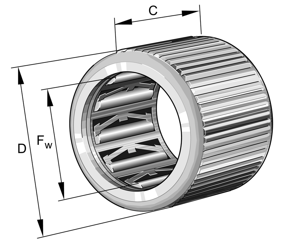 HF0306-KF-R-L564-INA Drawn Cup Roller Clutch