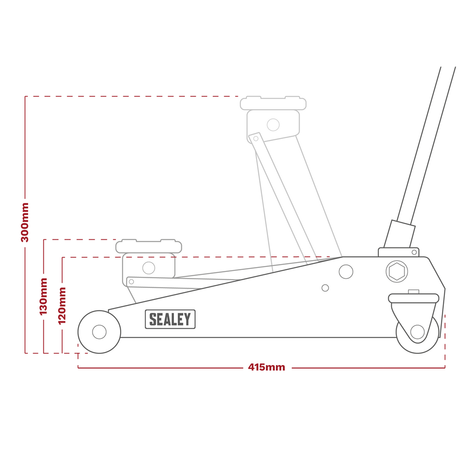 1015CX Short Chassis Trolley Jack 1.5 Tonne