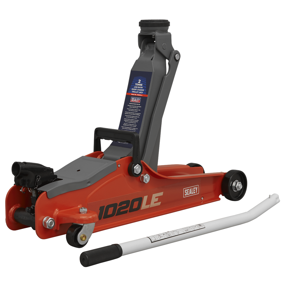 1020LE Low Profile Short Chassis Trolley Jack 2 Tonne - Red