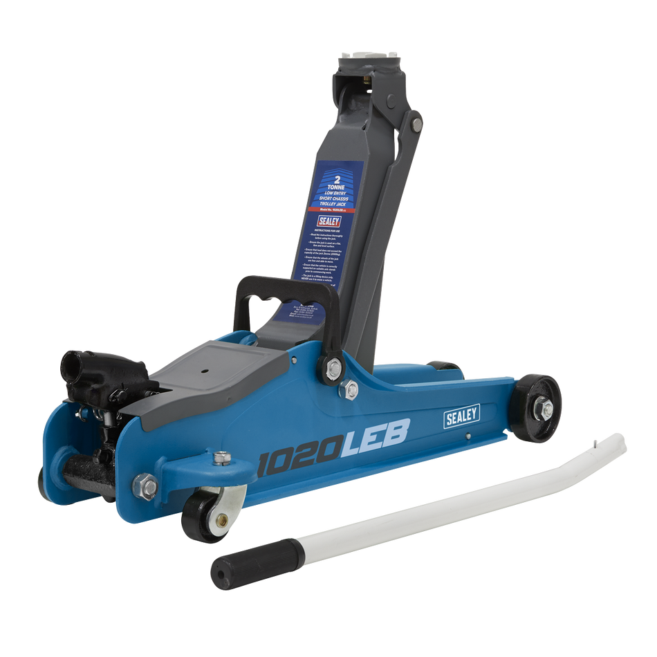1020LEB Low Profile Short Chassis Trolley Jack 2 Tonne - Blue