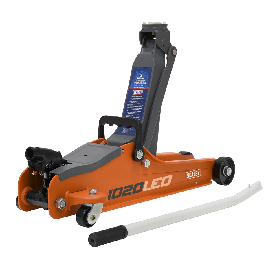 1020LEOBAGCOMBO Low Entry Short Chassis Trolley Jack & Accessories Bag Combo 2 Tonne - Orange