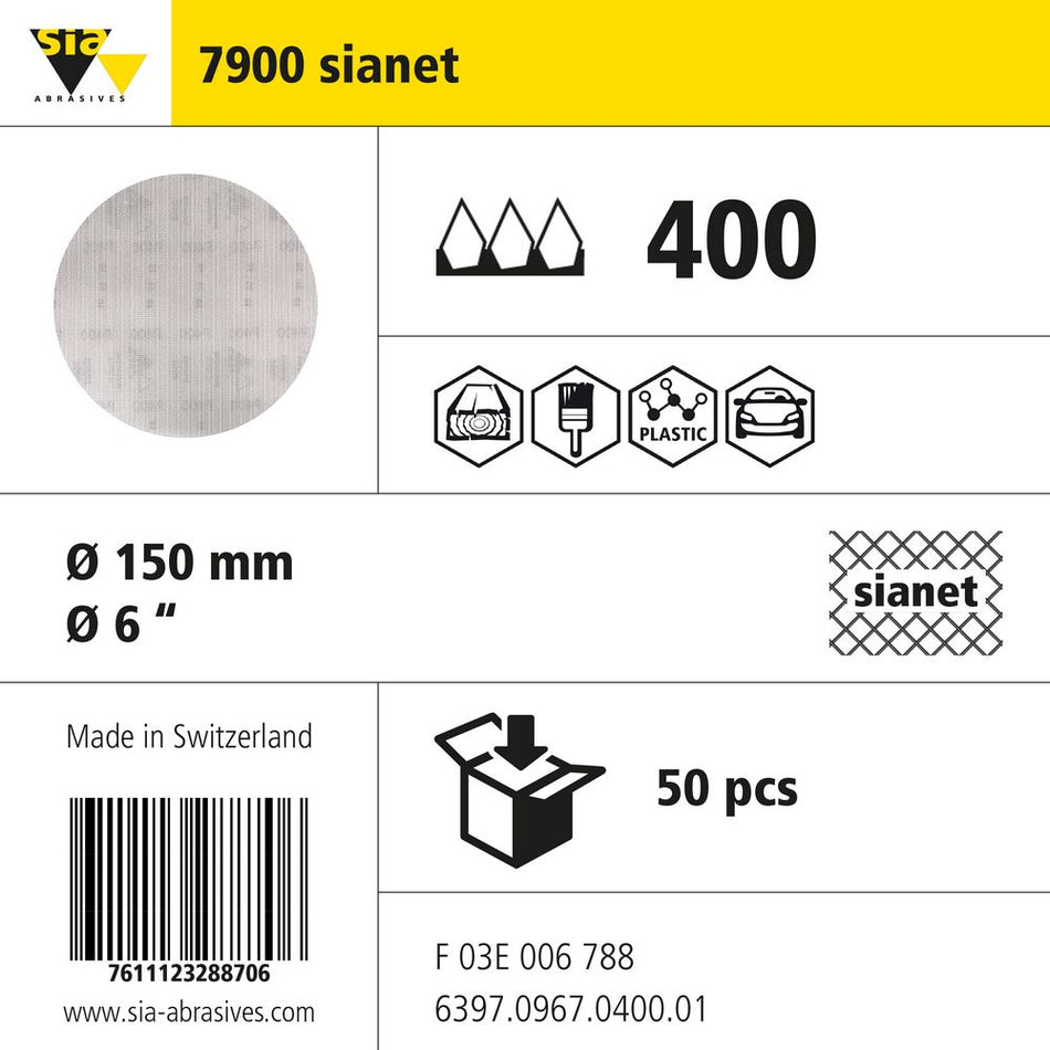7900 sianet siafast discs 150 mm Grit 400