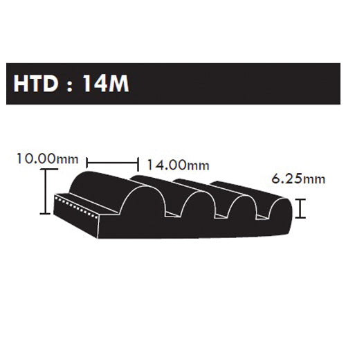 1960-14M-40 HTD Timing Belt