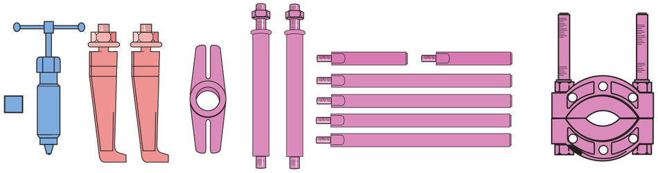Hydraulic Puller & Separator Kit - Thin Jaw