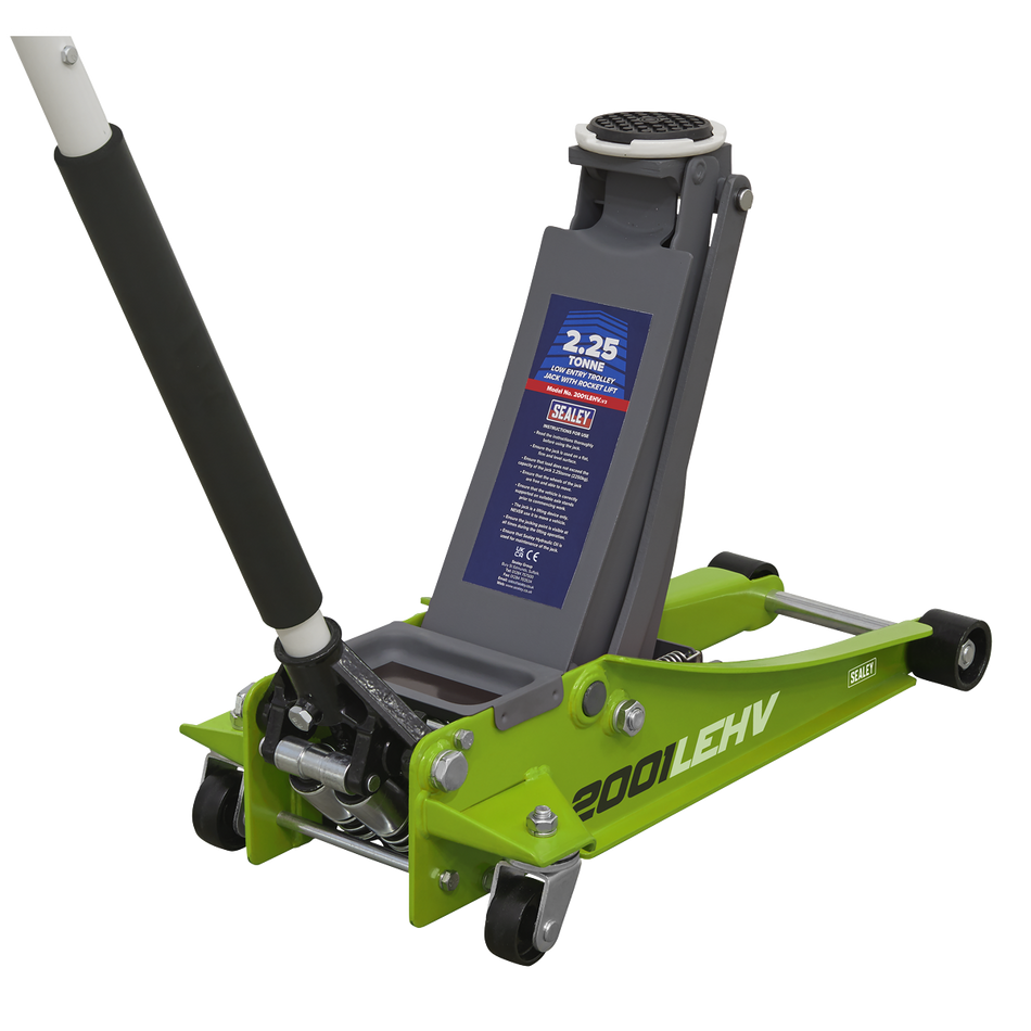 2001LEHV Low Profile Rocket Lift Trolley Jack 2.25 Tonne - Green