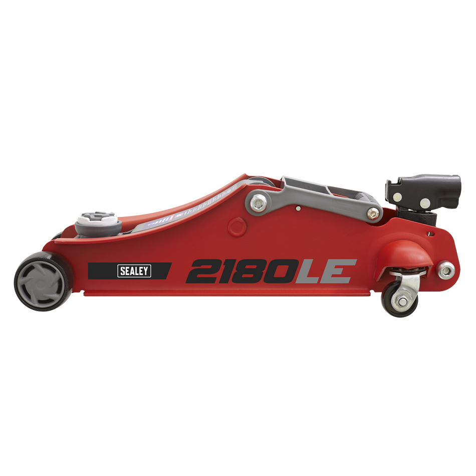180deg Handle Low Profile Short Chassis Trolley Jack 2 Tonne - Red