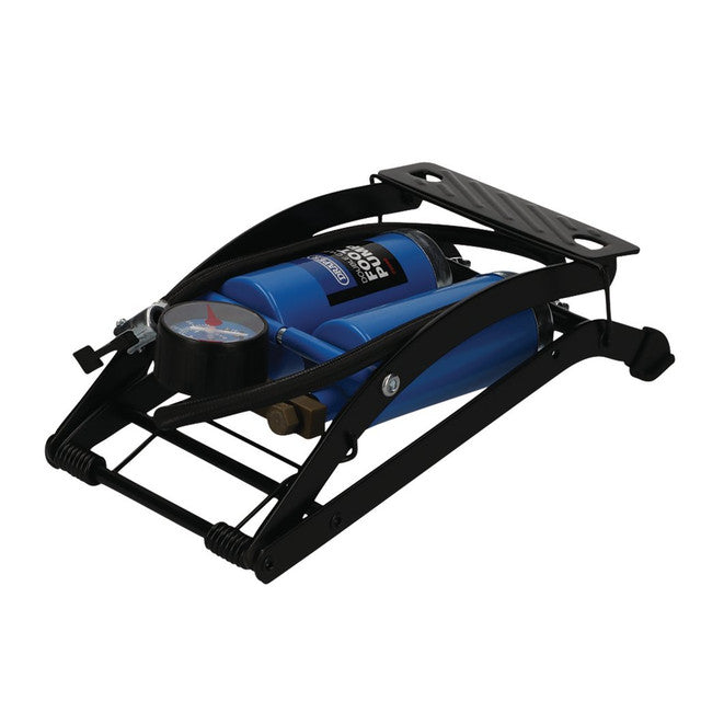 Twin Cylinder Foot Tyre Pump & Gauge
