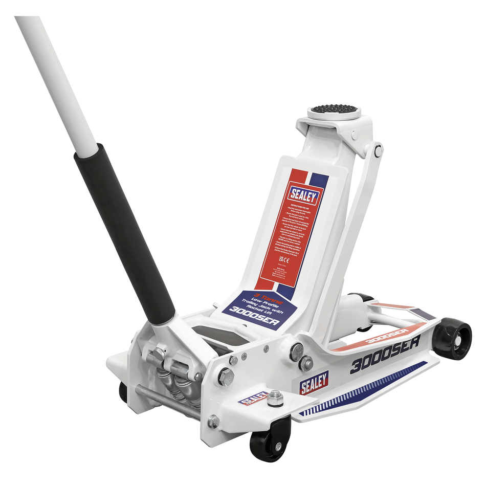 3000SER Low Profile Trolley Jack with Rocket Lift 3 Tonne