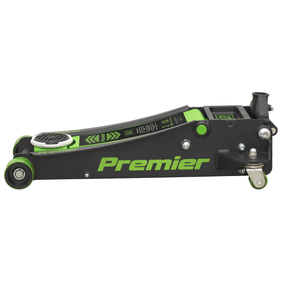 3040AG Premier Low Profile Trolley Jack with Rocket Lift 3 Tonne - Green