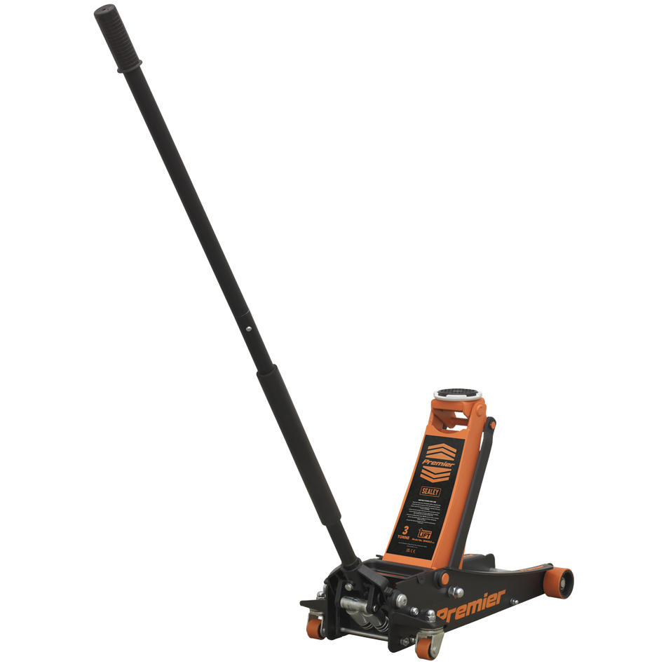 3040AO Premier Low Profile Trolley Jack with Rocket Lift 3 Tonne - Orange