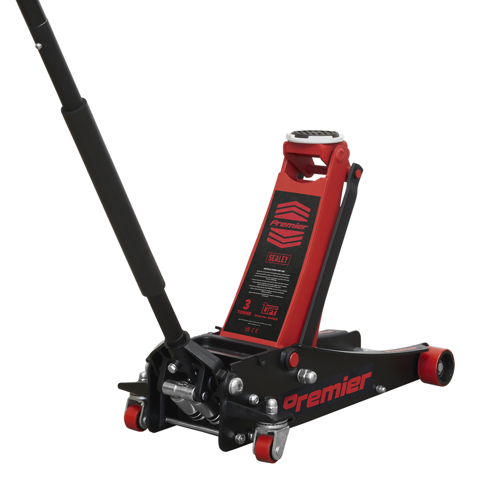 3040AR Premier Low Profile Trolley Jack with Rocket Lift 3 Tonne - Red