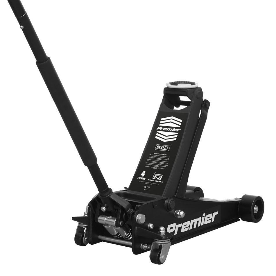 4040AB Premier Low Profile Trolley Jack with Rocket Lift 4 Tonne - Black