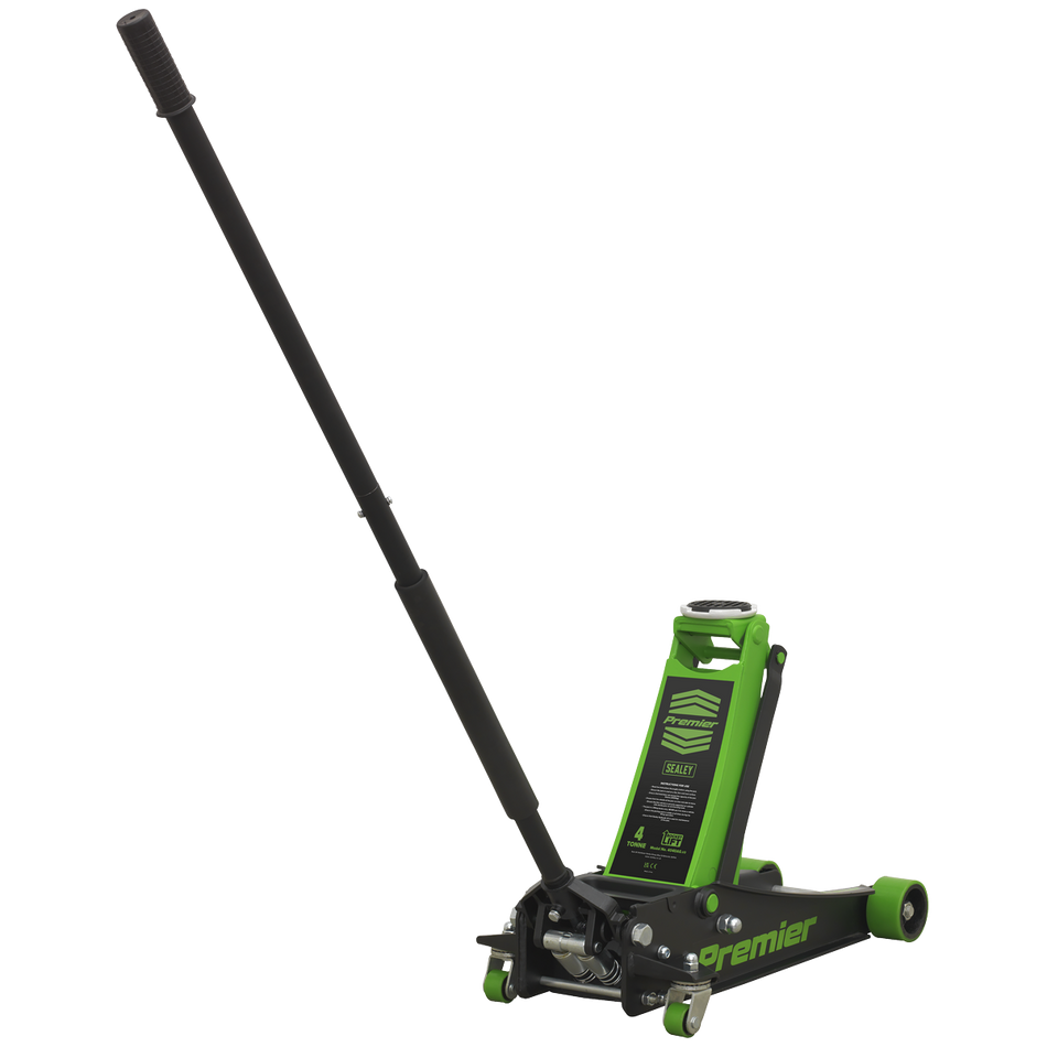 4040AG Premier Low Profile Trolley Jack with Rocket Lift 4 Tonne - Green