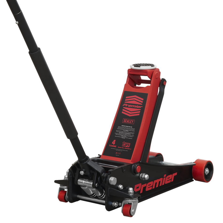 4040AR Premier Low Profile Trolley Jack with Rocket Lift 4 Tonne - Red