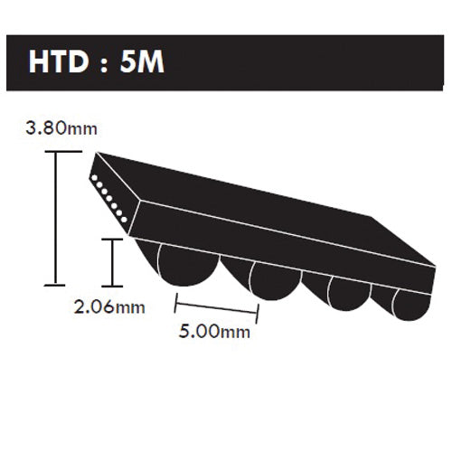 980-5M-9 HTD Timing Belt
