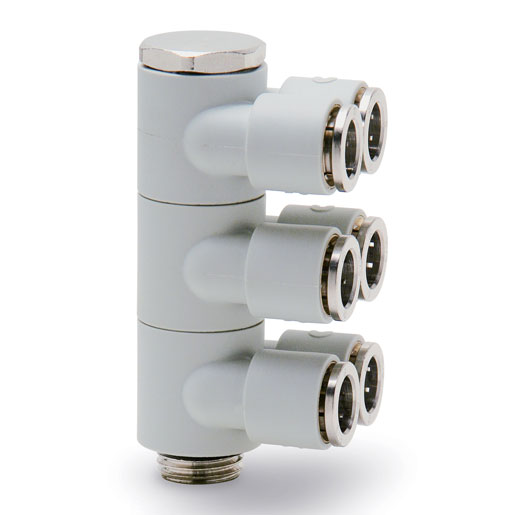 7642 03-8-1/4 Super-rapid Compact fittings in technopolymer (Pack of 2)