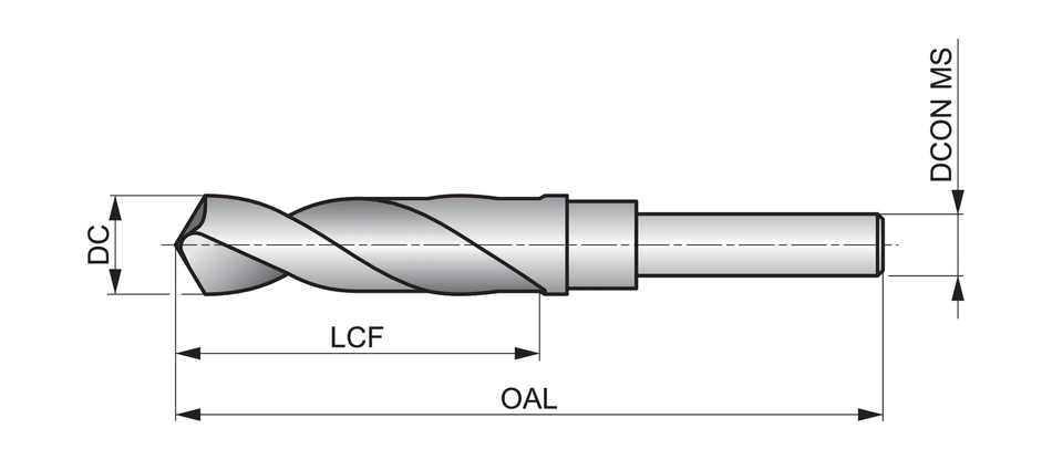 A17015.0 1/2" Reduced Parallel Shank Drill