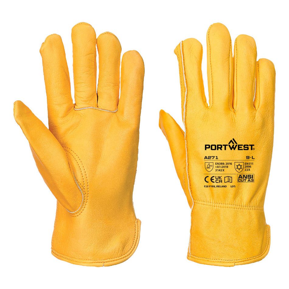 A271 Cold 200 Cow Grain Driver Glove XL Tan