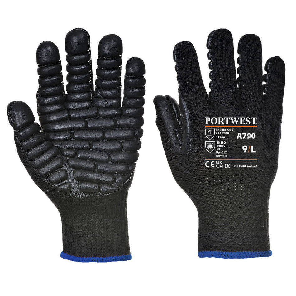 A790 Anti-Vibration 10 Rubber Chloroprene Glove XXL Black