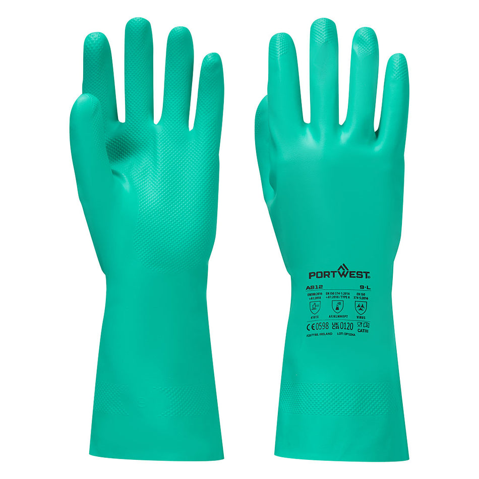 A812 Chem 330 Nitrile Plus Gauntlet XS Green