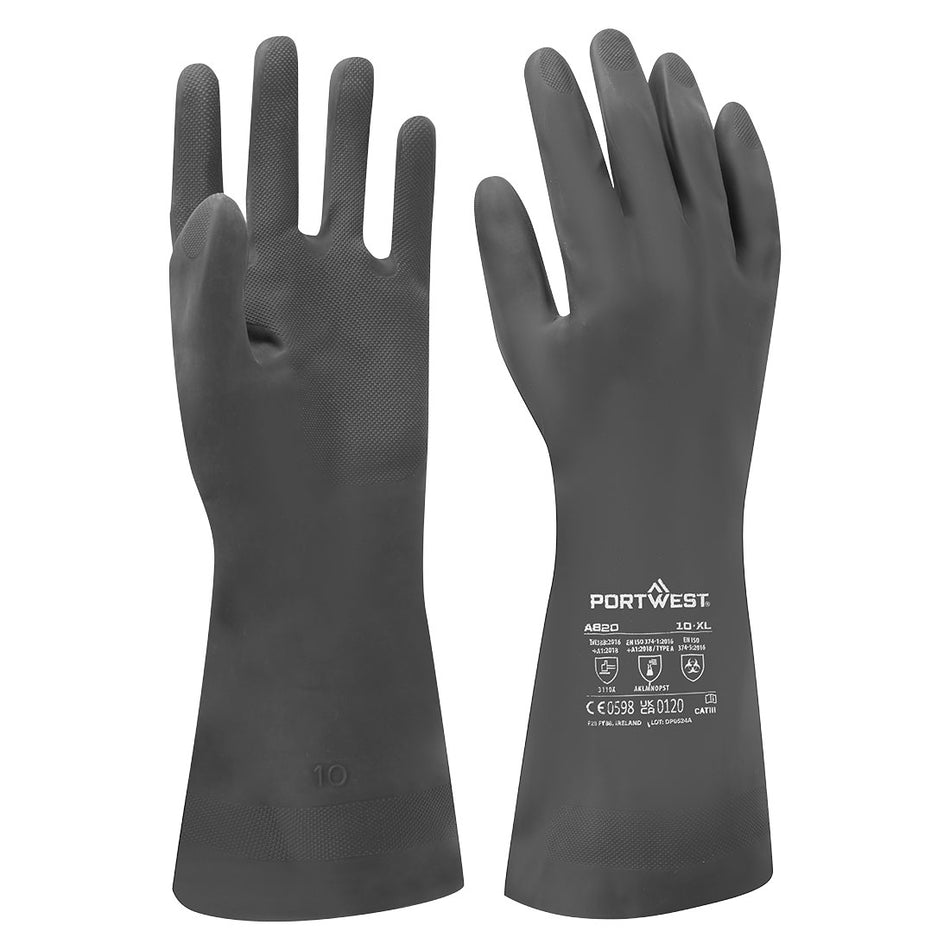 A820 Chem 380 Neoprene Gauntlet XL Black