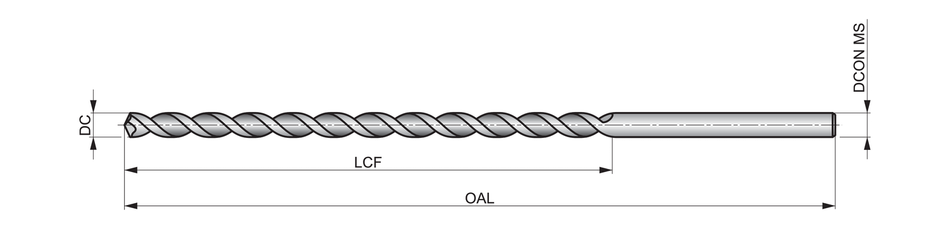 A9766.7X215 PFX Extra Length Drill