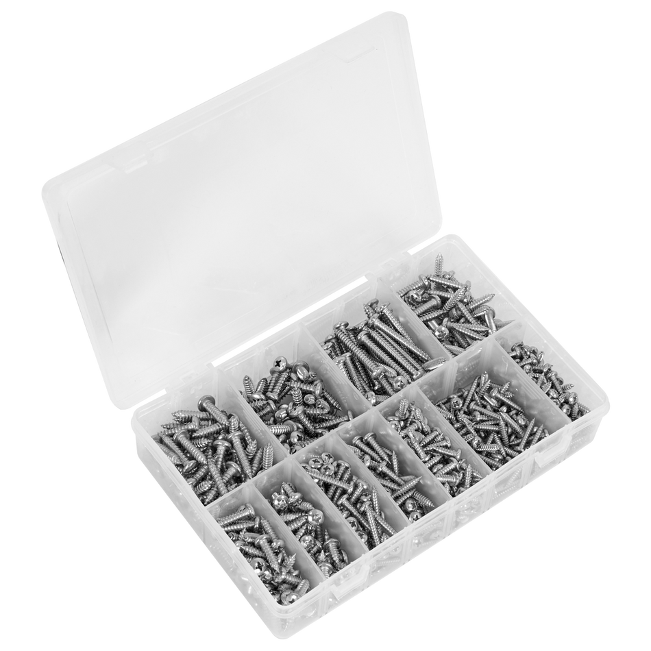 AB0700SSST Stainless Steel Self-Tapping Screw Assortment 700pc