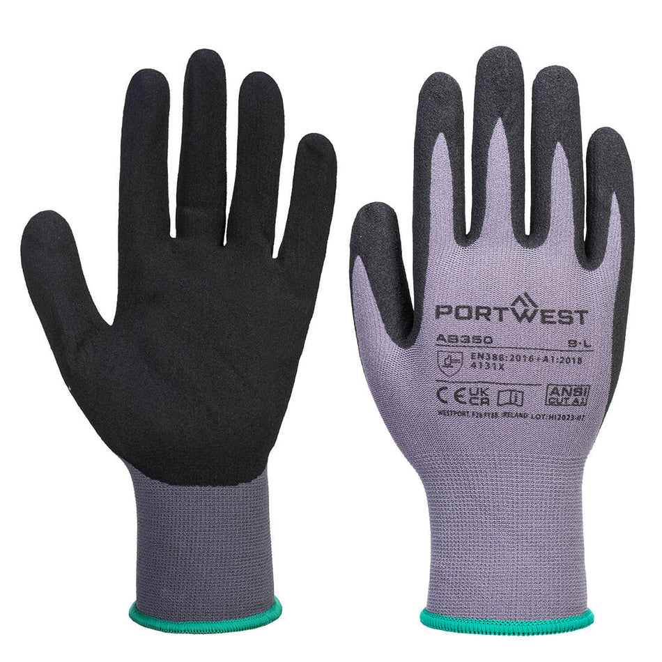 AB350 Grip 15 Nitrile Sandy S Grey/Black (Pack 12)