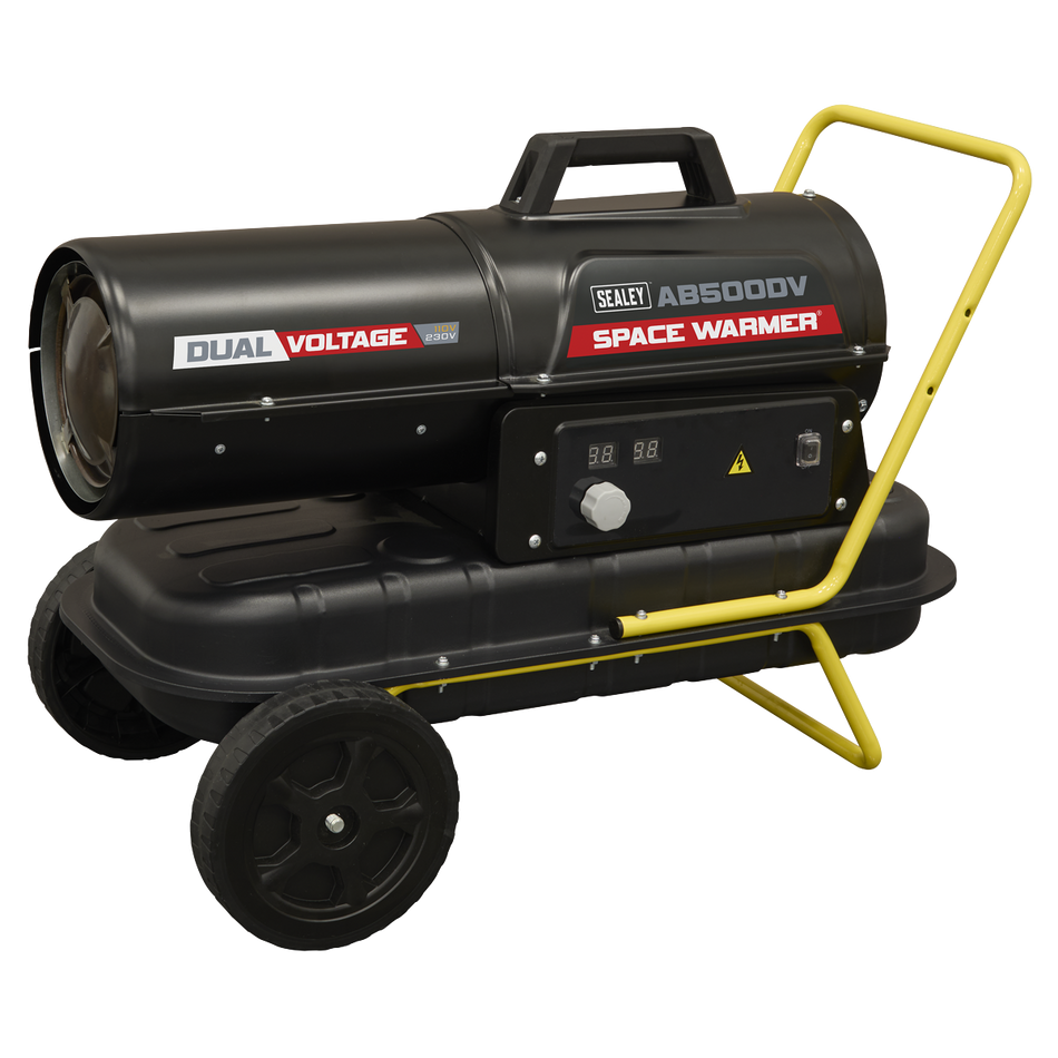AB500DV Dual Voltage Kerosene/Diesel Space Warmer Heater with Wheels 50000Btu/hr