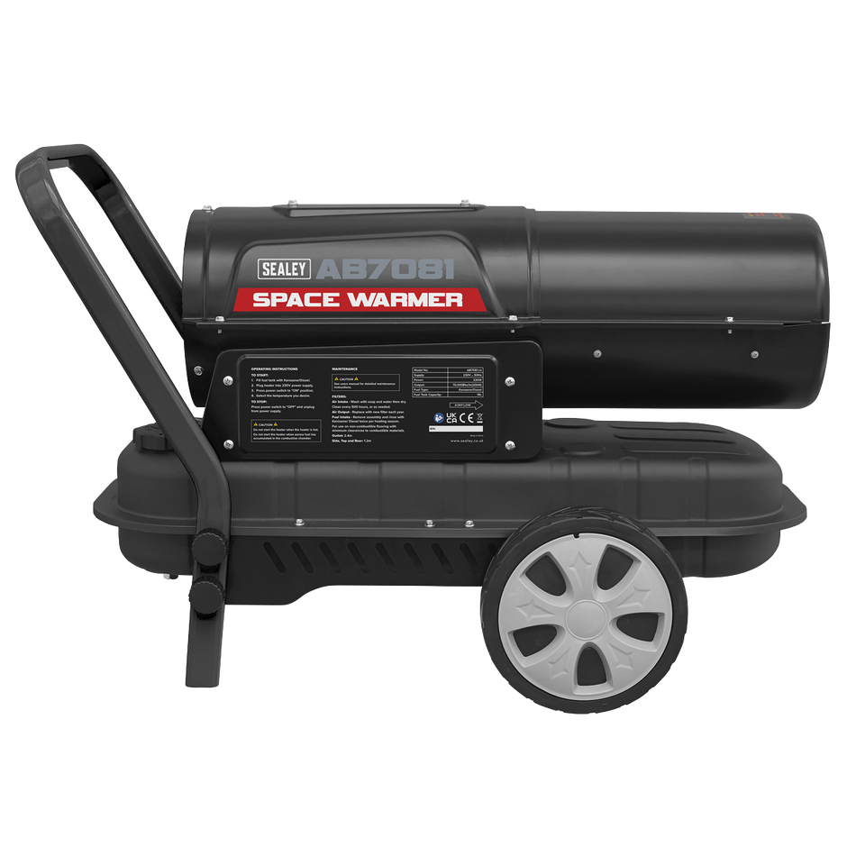 AB7081 Space Warmer Kerosene/Diesel Heater with Wheels 70000Btu/hr