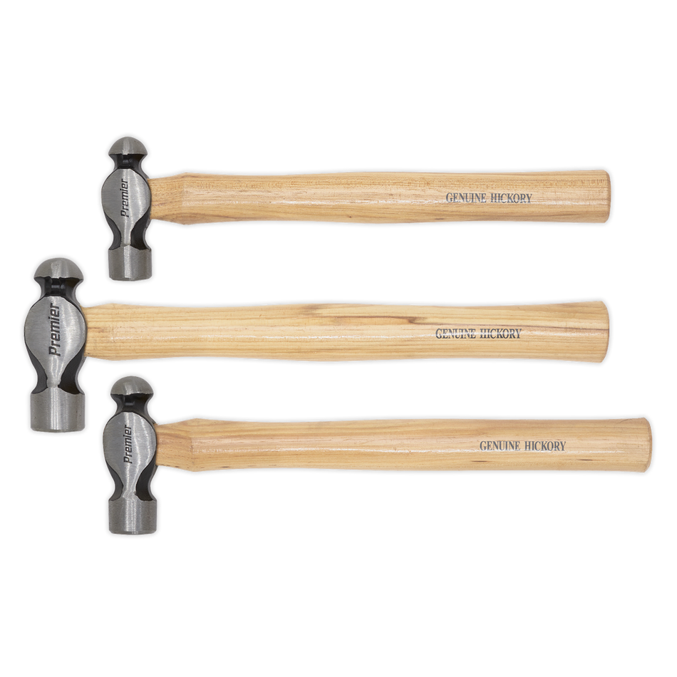 AK203 Premier Ball Pein Hammer Set 3pc Hickory Shafts
