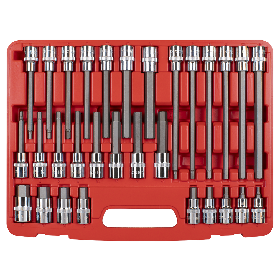 AK2196 Hex Socket Bit Set 30pc 1/2"Sq Drive