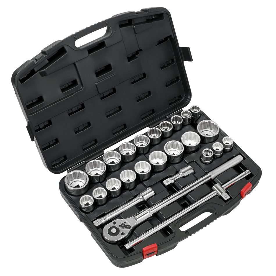 AK2584 Premier Metric/Imperial Socket Set 3/4"Sq Drive 12-point 26pc