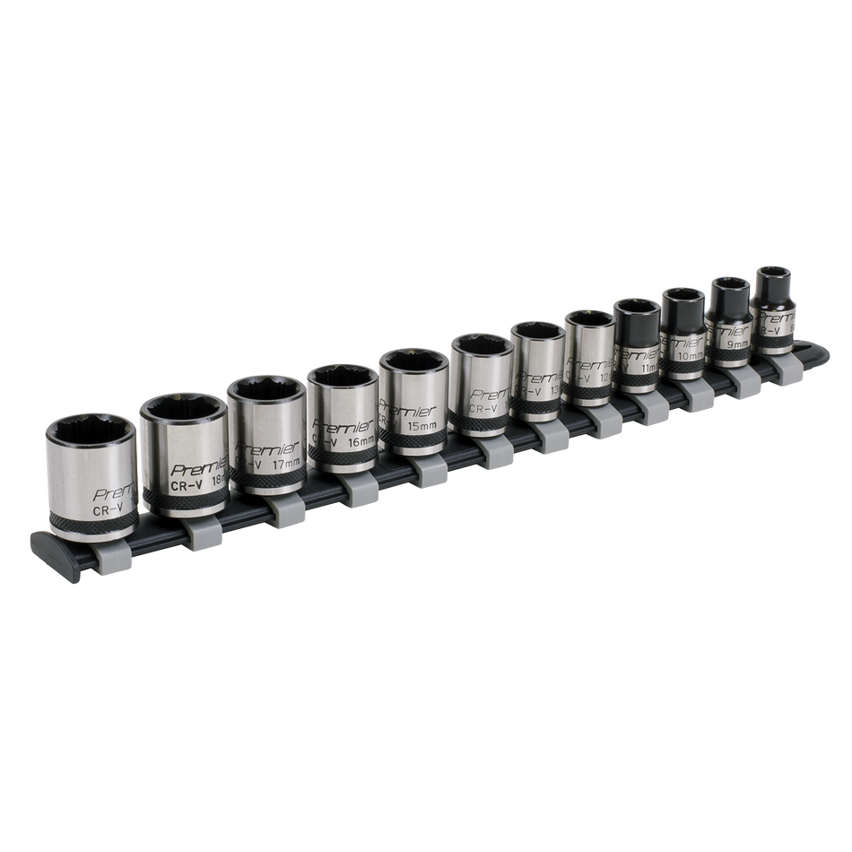 AK2741B Premier Black Lock-On Socket Set 3/8"Sq Drive 12pc
