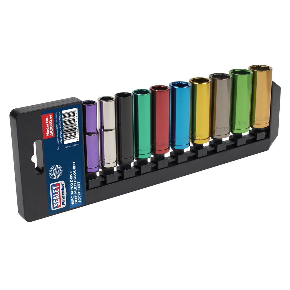AK285D Premier Deep Multi-Coloured Socket Set 3/8"Sq Drive 10pc
