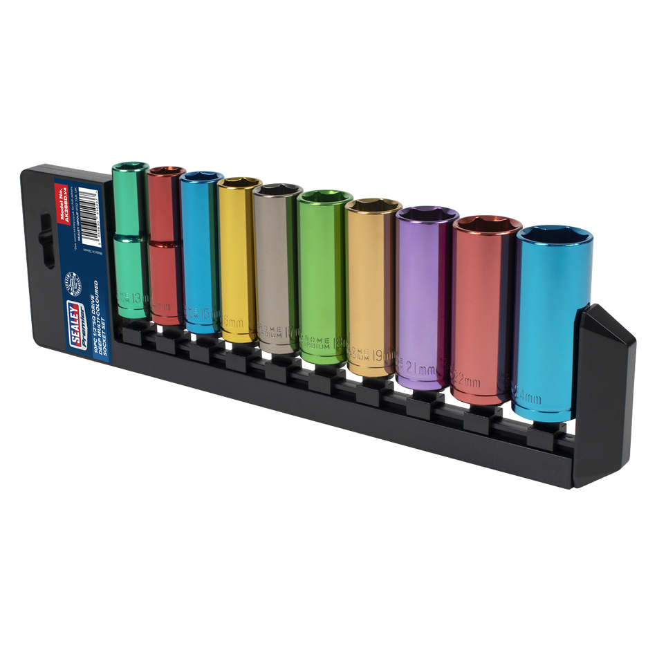 AK288D Premier Deep Multi-Coloured Socket Set 1/2"Sq Drive 10pc