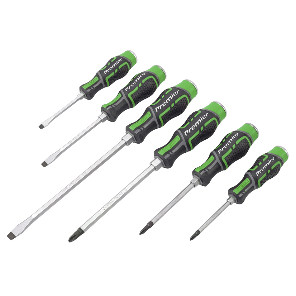 AK4940HV Premier Hammer-Thru Screwdriver Set 6pc - Hi-Vis Green