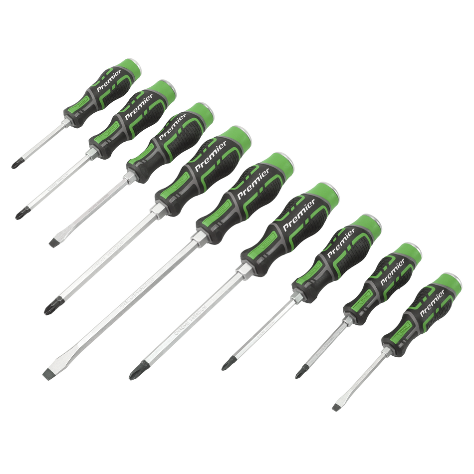 AK4941HV Premier Hammer-Thru Screwdriver Set 9pc - Hi-Vis Green