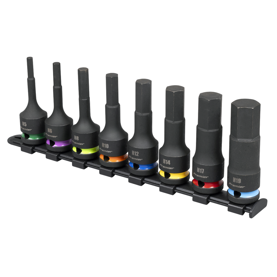 AK56001 Premier Hex Impact Socket Bit Set 1/2"Sq Drive 8pc