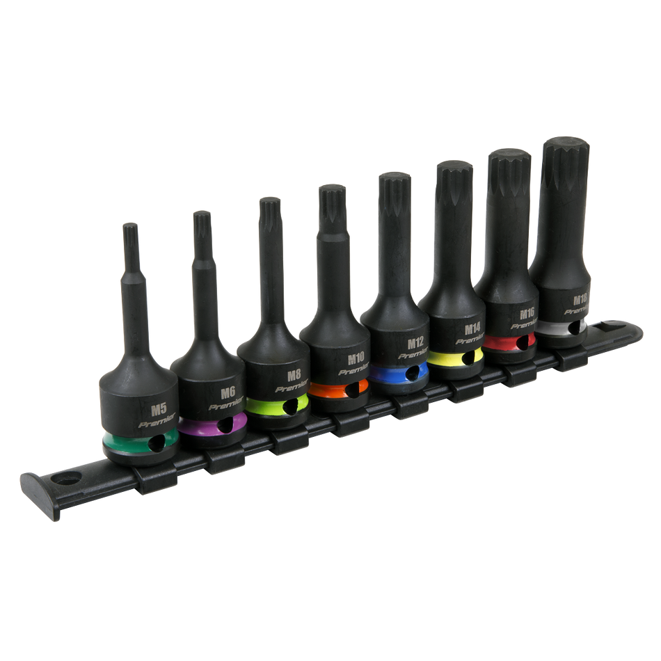 AK56004 Premier Spline Impact Socket Bit Set 1/2"Sq Drive 8pc