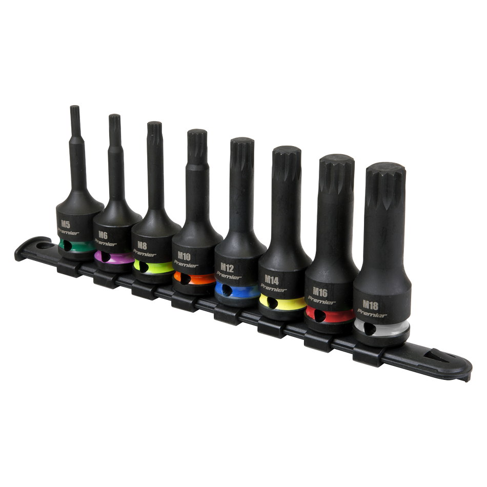AK56004 Premier Spline Impact Socket Bit Set 1/2"Sq Drive 8pc
