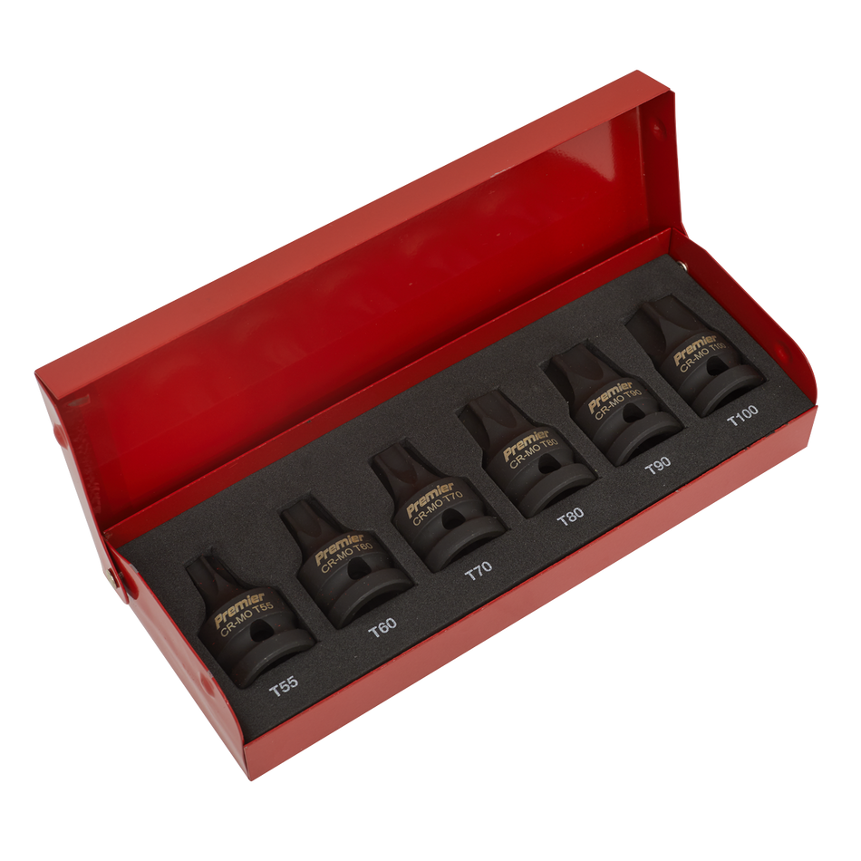 AK5607 Premier TRX-Star* Impact Socket Bit Set 1/2"Sq Drive 6pc