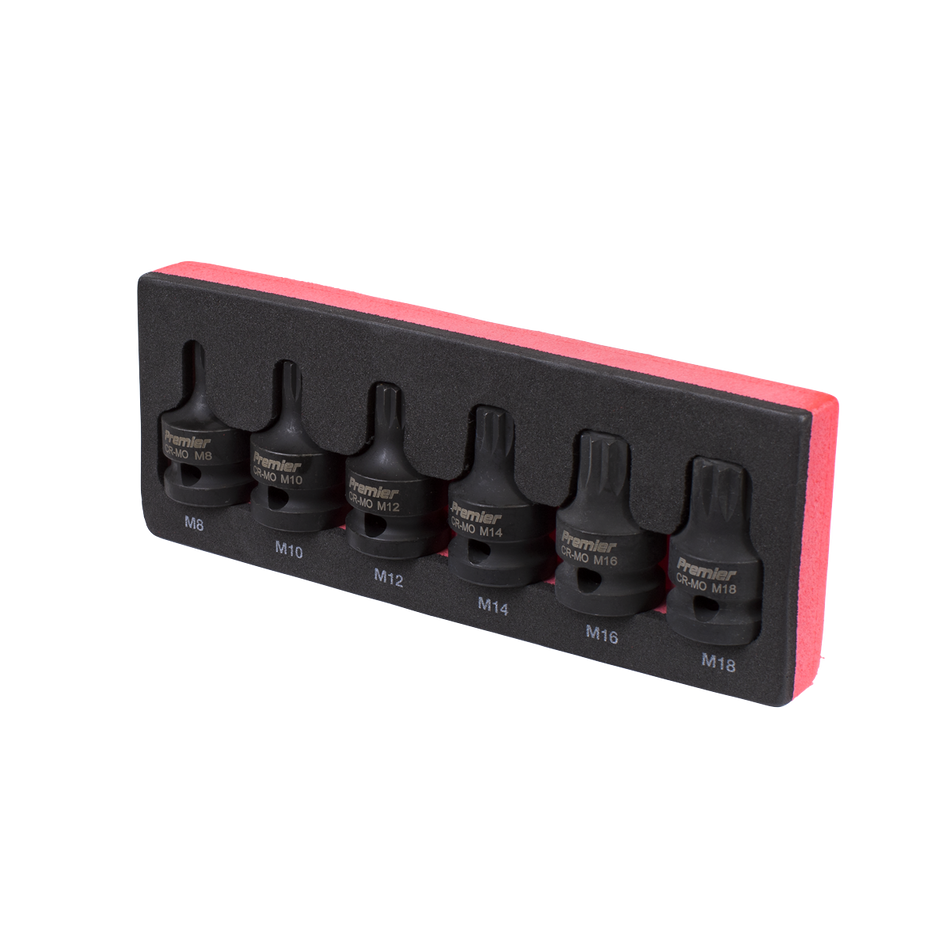 AK5608 Premier Spline Impact Socket Bit Set 1/2"Sq Drive 6pc