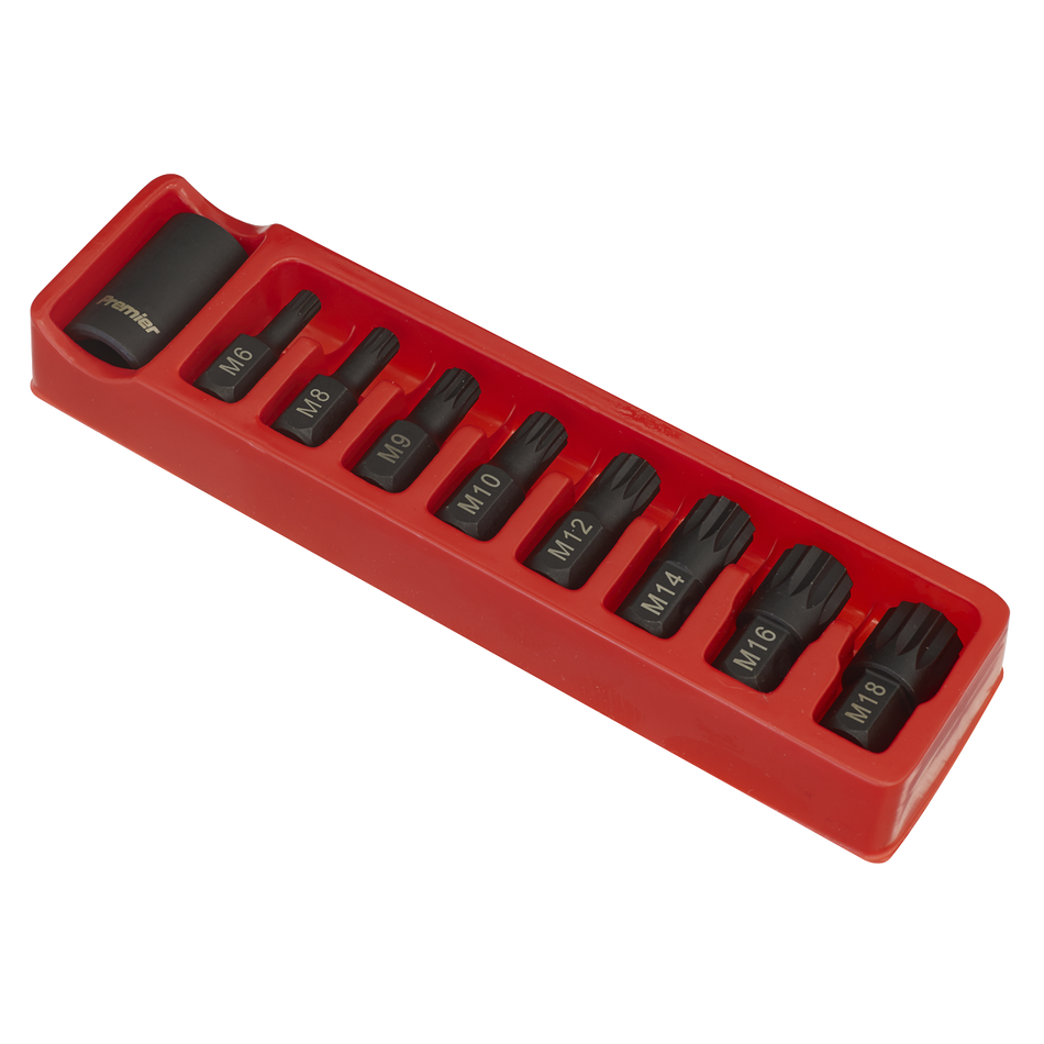 AK5611 Premier Spline Impact Bit & Holder Set 1/2"Sq Drive 9pc