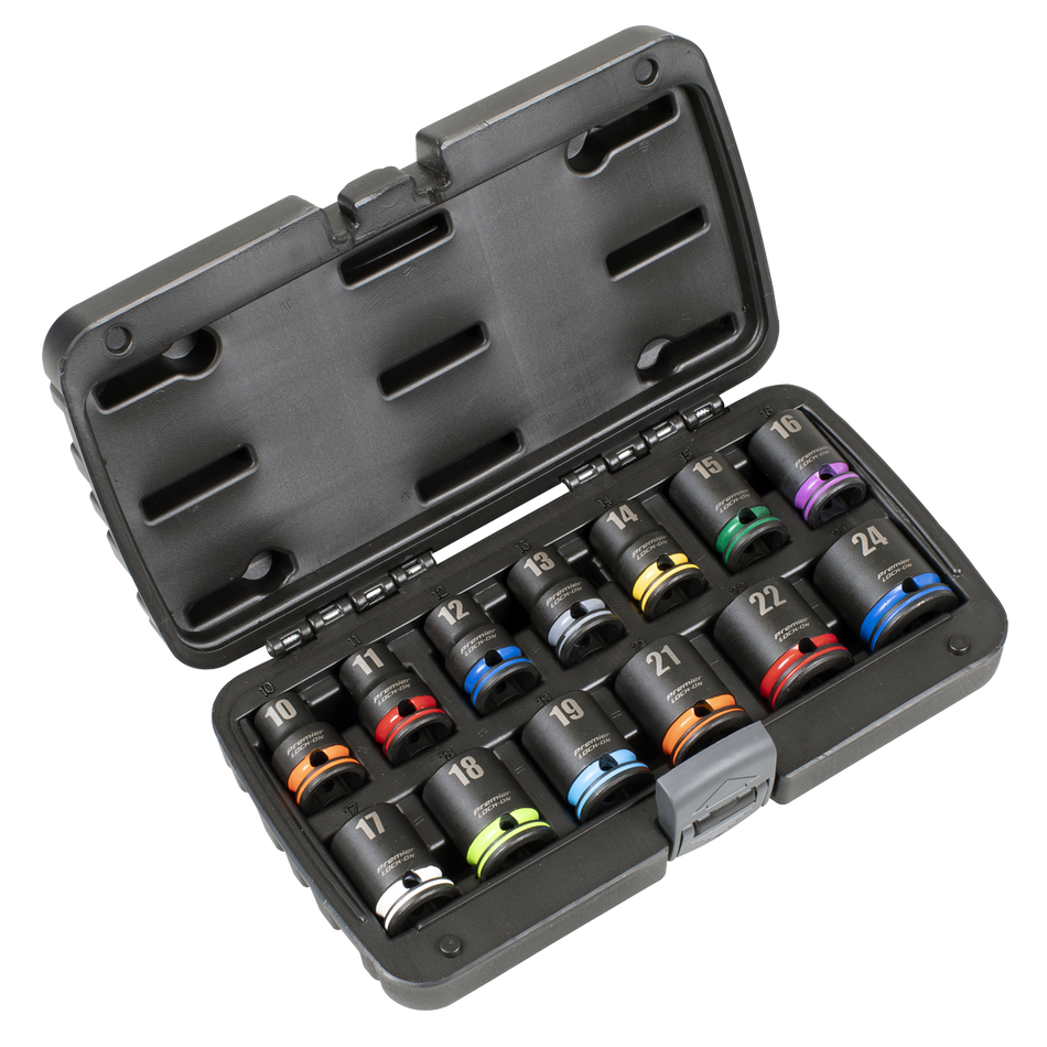 AK56160M Lock-On Impact Socket Set 1/2"Sq Drive 13pc 6pt Metric