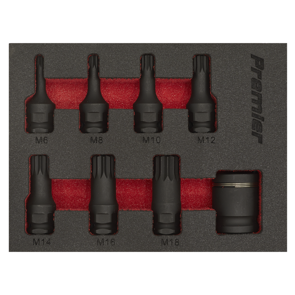 AK5622 Premier Spline Impact Socket Bit Set 3/8"Sq Drive 8pc