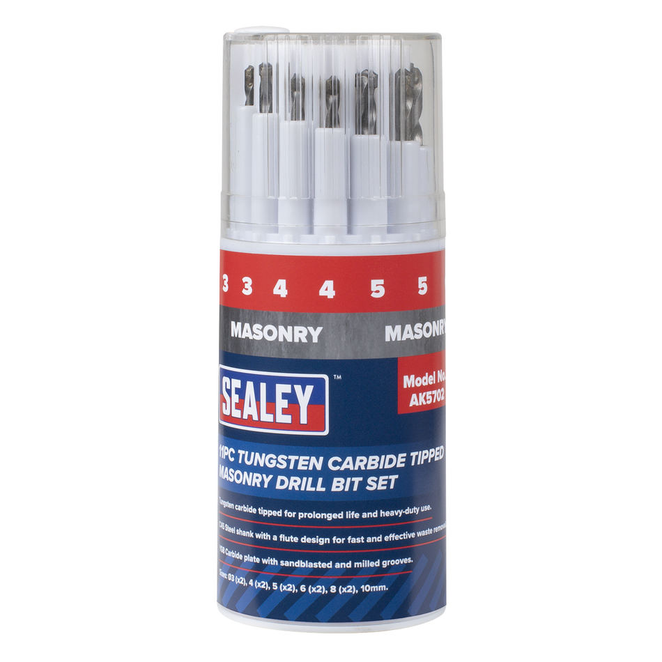 AK5702 Tungsten Carbide Tipped Masonry Drill Bit Set 11pc