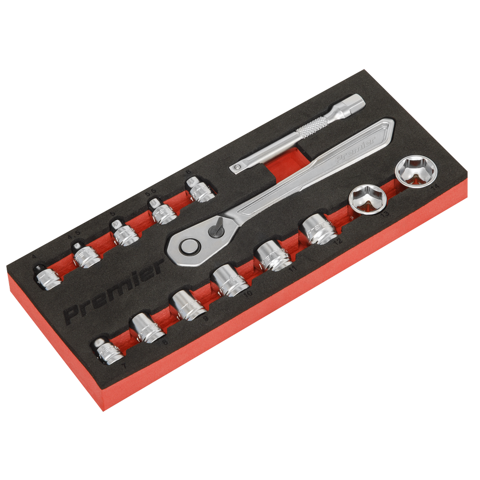 AK5783 Premier Platinum Low Profile Socket Set 1/4"Sq Drive 15pc
