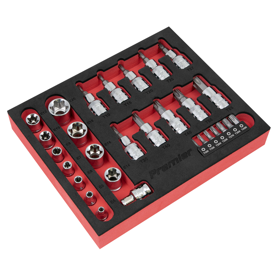 AK6193 Premier TRX-Star* Socket & Security Bit Set 1/4"Sq & 3/8"Sq Drive 29pc